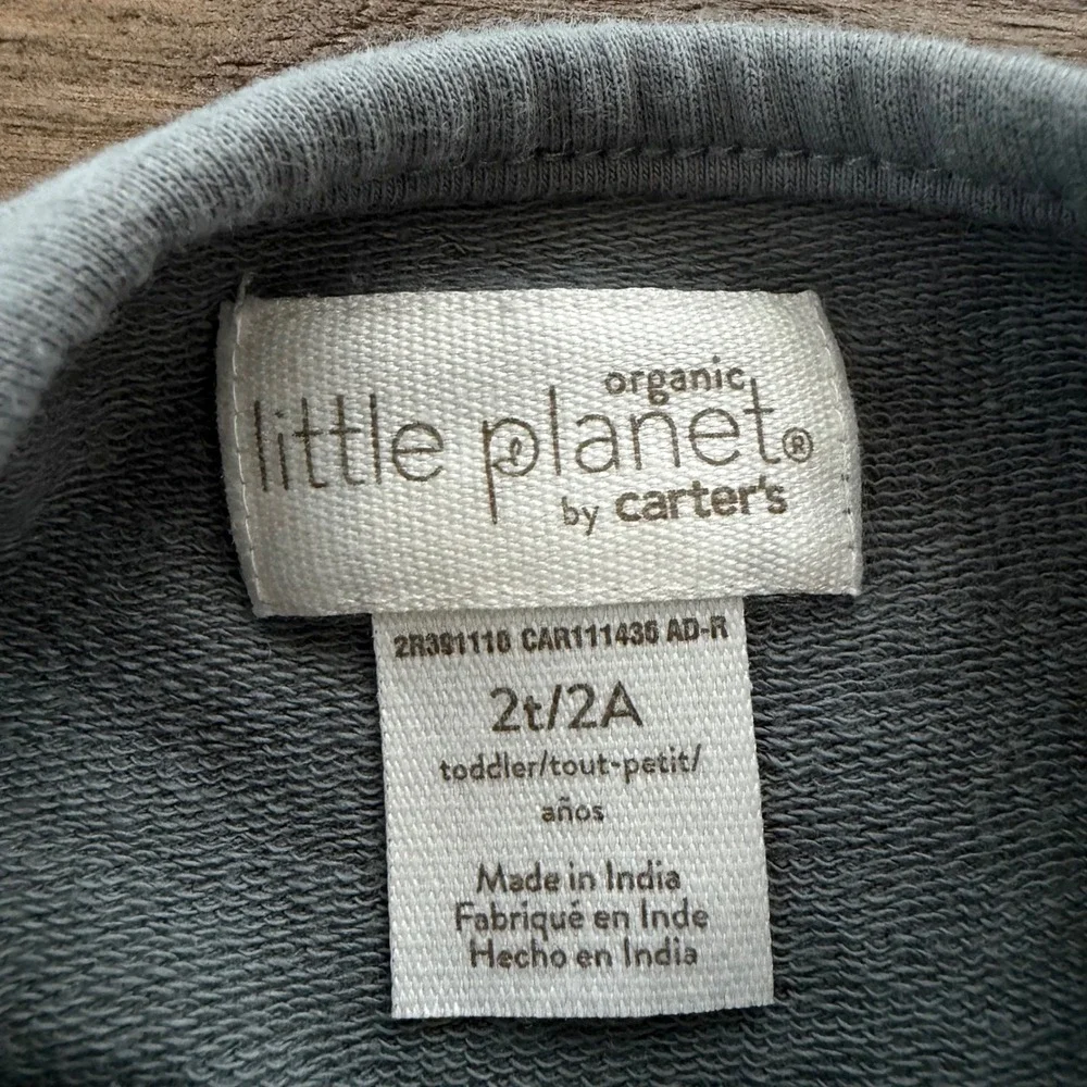 Little Planet by Carters‎ Organic Cotton Sage Green Henley Pocket Dress 2T Knit